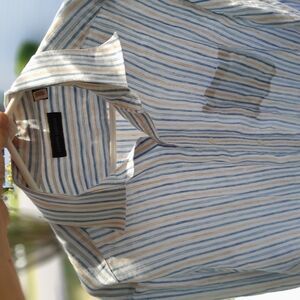 Joseph Abboud Blue and White Striped Dress Shirt